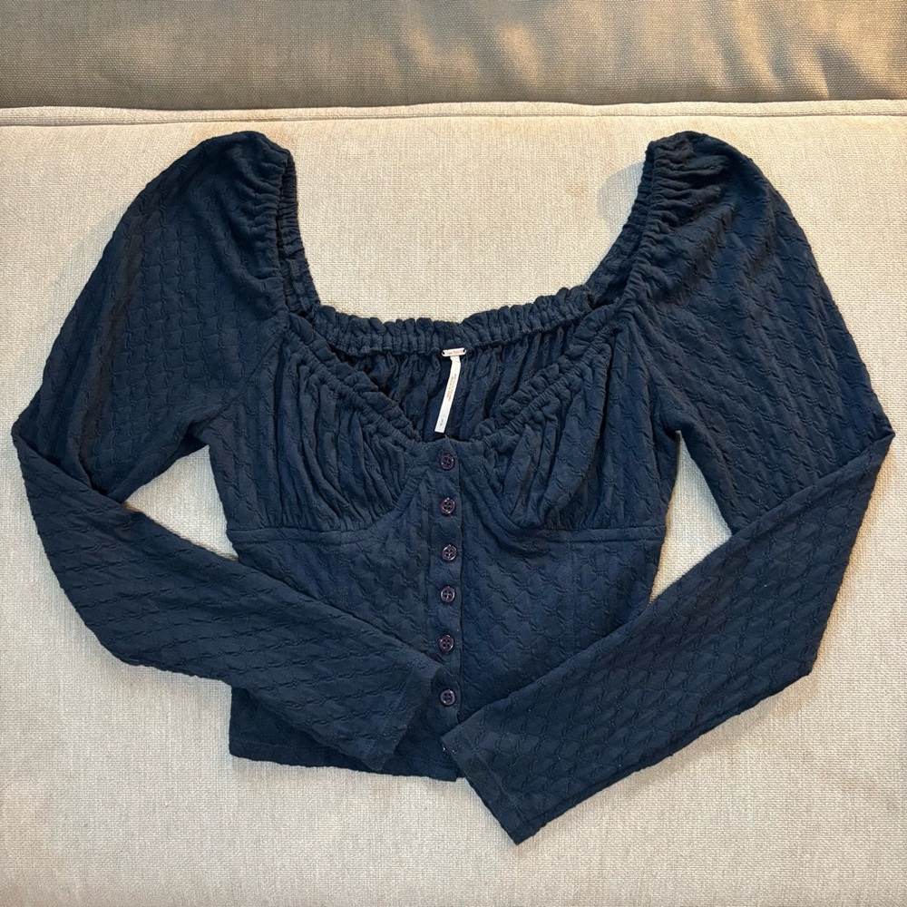 Navy Free People Top